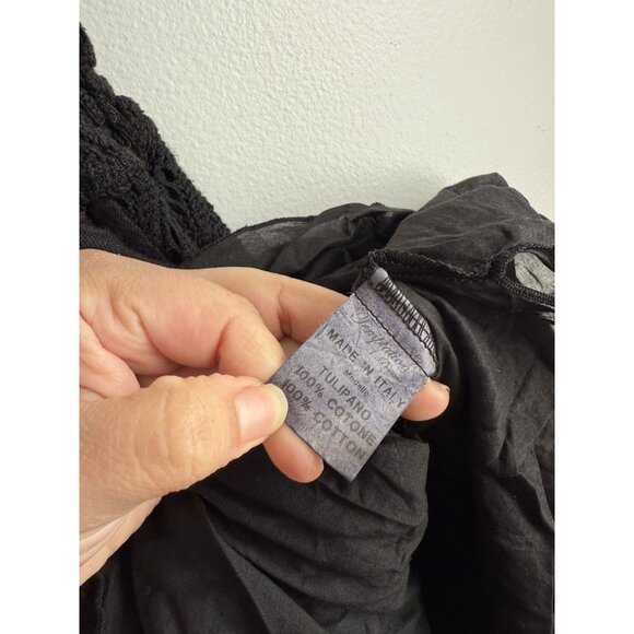 Temptation Positano Black Eyelet Crochet Smocked Mini Dress Coquette Whimsigoth - Picture 9 of 10